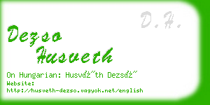 dezso husveth business card